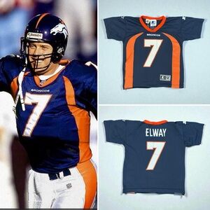 VTG Starter 90s USA John Elway Denver Broncos Youth Blue NFL Jersey Size M